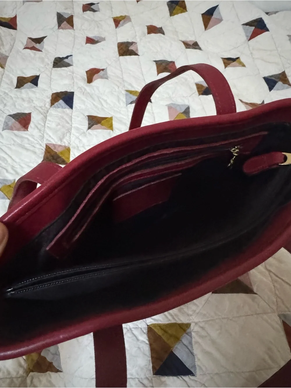 Coach Vintage Red Leather Tote Bag 9077